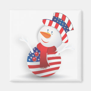 Amerikaanse sneeuwman magneet