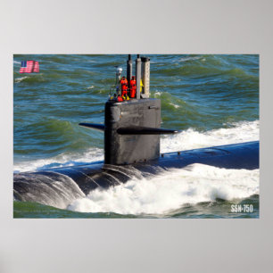 AMERIKAANSE SNELLE AANVAL ONDERZEEËR - SSN-750 POSTER