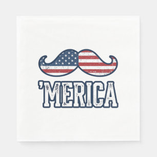 Amerikaanse Snor Patriottische Vector Ontwerp in D Servet