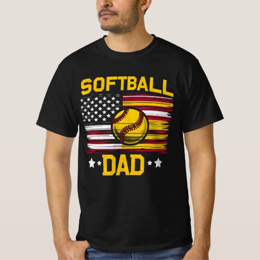 Amerikaanse softbal vader t-shirt (Voorkant)