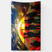 Amerikaanse soldaat Amerikaanse vlag ter ere Spandoek (Verticaal)