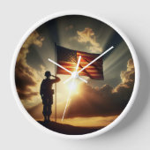 Amerikaanse soldaat groet de vlag (Voorkant)