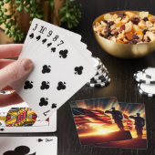 Amerikaanse soldaat groet de vlag pokerkaarten (Insitu)