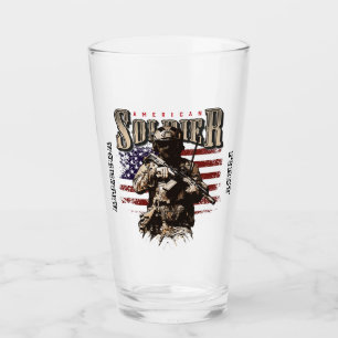 Amerikaanse Soldaat Ontwerp Pint Glas Kop
