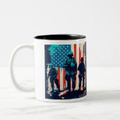 Amerikaanse Soldaten tweetone Mok, 11 oz Tweekleurige Koffiemok (Links)
