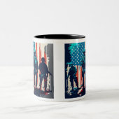 Amerikaanse Soldaten tweetone Mok, 11 oz Tweekleurige Koffiemok (Center)
