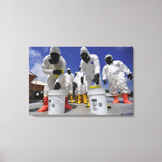 Amerikaanse soldaten van het 457e chemische batalj canvas afdruk (Voorkant)