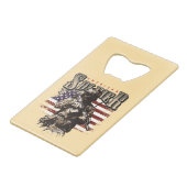 Amerikaanse Solder Design Roestvrij staal Opener Kredietkaart Flessenopener (Achterkant Gekanteld)