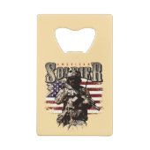 Amerikaanse Solder Design Roestvrij staal Opener Kredietkaart Flessenopener (Achterkant)