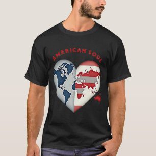 Amerikaanse Soul World Heart T-shirt