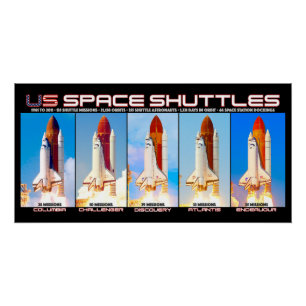 AMERIKAANSE SPACESHUTTLES 1981-2011 PERFECT POSTER