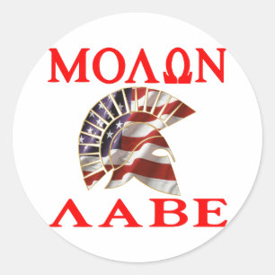 Amerikaanse Spartaanse Molon Labe Ronde Sticker