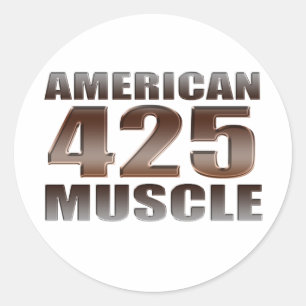 Amerikaanse spier 425 spijkerkop ronde sticker