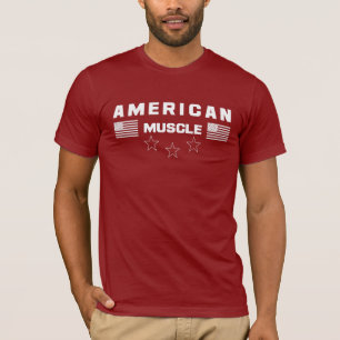 Amerikaanse Spier Amerikaanse Vlaggen Spier fitnes T-shirt