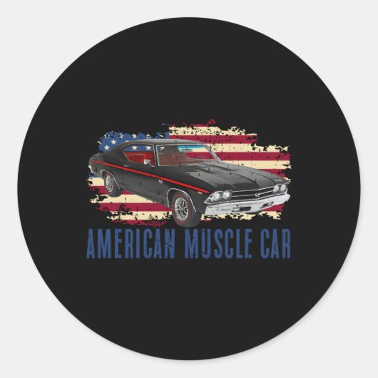 Amerikaanse Spier Auto NS Ronde Sticker (Voorkant)