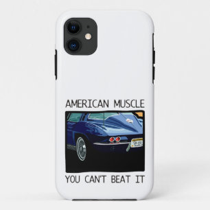 Amerikaanse spierwagen, klassiek en blauw V8 iPhone 11 Hoesje