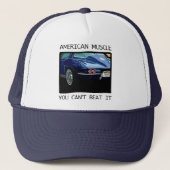 Amerikaanse spierwagen, klassiek en  blauw V8 Trucker Pet (Voorkant)