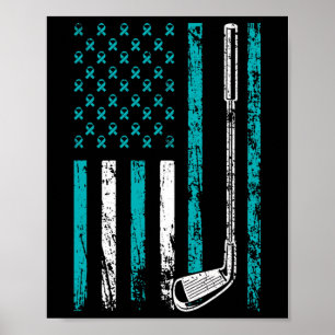 Amerikaanse sport vlag stress bewustzijn maand Gol Poster