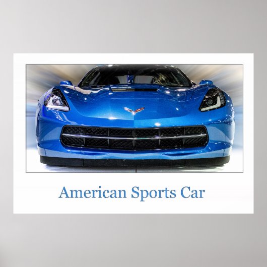 Amerikaanse sportauto poster (Voorkant)
