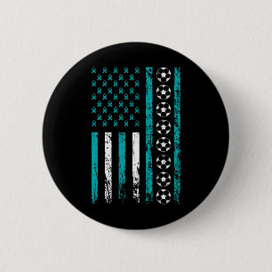 Amerikaanse Sporten Vlag Voetbal Stress Bewustzijn Ronde Button 5,7 Cm