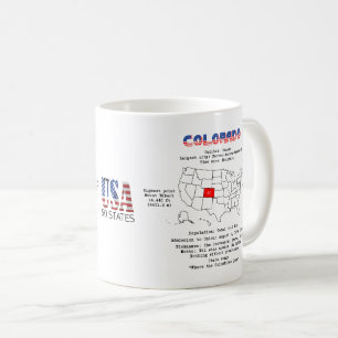 Amerikaanse staat Colorado op een kaart en nuttige Koffiemok