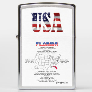 Amerikaanse staat Florida op een kaart en nuttige