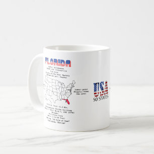 Amerikaanse staat Florida op een kaart en nuttige Koffiemok