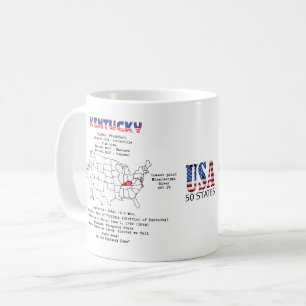 Amerikaanse staat Kentucky op een kaart en nuttige Koffiemok