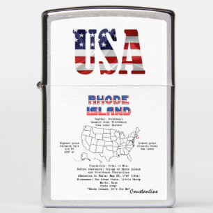 Amerikaanse staat Rhode Island op een kaart en det
