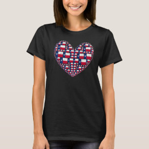 Amerikaanse staat Texas Vlag Hart Patriottisch Tex T-shirt