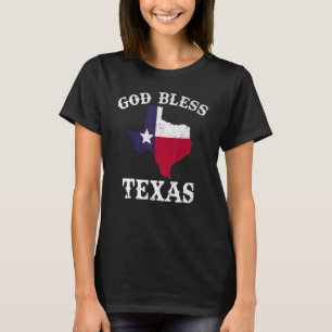 Amerikaanse staat Texas Vlag Texaanse God Bless Te T-shirt