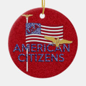 Amerikaanse staatsburger Glittered Keramisch Ornament (Voorkant)