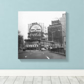 Amerikaanse stad met commerciële billboards canvas afdruk (Insitu (Houten vloer))