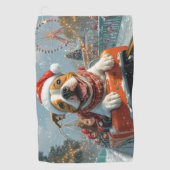 Amerikaanse Staffordshire Dog Kerstmis Golfhanddoek (Voorkant)