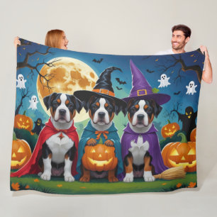 Amerikaanse Staffordshire Dog Pumpkin Halloween Fu Fleece Deken