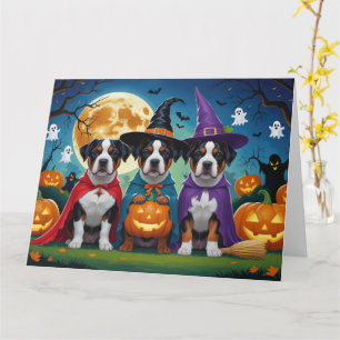 Amerikaanse Staffordshire Dog Pumpkin Halloween Fu Kaart
