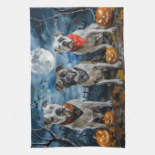 Amerikaanse Staffordshire Halloween Spooky Theedoek (Verticaal)