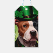Amerikaanse Staffordshire-hond in St. Patrick's Da Cadeaulabel (Achterkant)