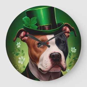 Amerikaanse Staffordshire hond in St. Patrick's Da Grote Klok