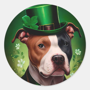 Amerikaanse Staffordshire-hond in St. Patrick's Da Ronde Sticker