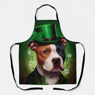 Amerikaanse Staffordshire-hond in St. Patrick's Da Schort