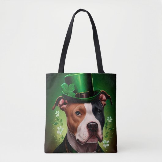 Amerikaanse Staffordshire-hond op St. Patrick's Da Draagtas (Voorkant)