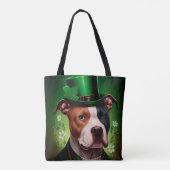 Amerikaanse Staffordshire-hond op St. Patrick's Da Draagtas (Achterkant)