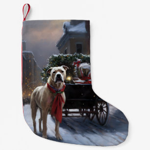 Amerikaanse Staffordshire Kerstfeestperiode Kleine Kerstsok