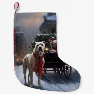 Amerikaanse Staffordshire Kerstfeestseizoen Kleine Kerstsok
