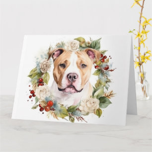 Amerikaanse Staffordshire Kerstkrans feestelijk Kaart