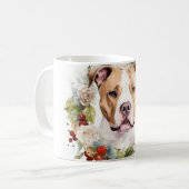 Amerikaanse Staffordshire Kerstkrans feestelijk Koffiemok (Voorkant links)