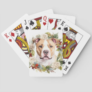 Amerikaanse Staffordshire Kerstkrans Festivus Pokerkaarten