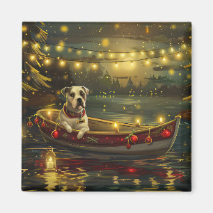 Amerikaanse Staffordshire Kerstmis Feestelijke Rei Magneet