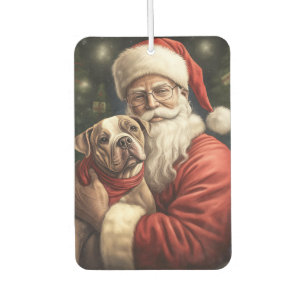 Amerikaanse Staffordshire met Kerstman Kerstmis Luchtverfrisser